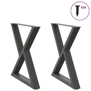 vidaXL Étkezőasztal lábak 2 db Antracit 70x(72-73,3) cm Acél 125322041 - Bútorláb