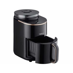 Tesla AF450BCS levegősütő, 4.5L, 3 az 1-ben, fekete, nyitott fiókkal, a sütőkosár látható - Tesla