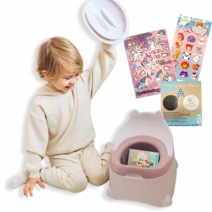 Bisoo Baby Potty Töpfchen mit Geschenkaufklebern (Rosa)
