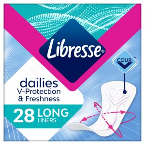 Libresse dailies V-Protection & Freshness Long vložky, 28 kusov - Libresse
