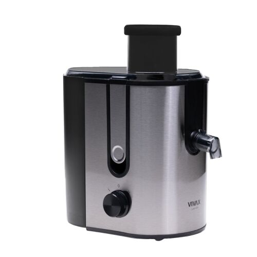Zöldség-gyümölcs facsaró, VIVAX AJ-400, teljesítmény 400 W, cső átmérője 6,5 cm, gyümölcslé és pép tartályok, rozsdamentes acél, ezüst