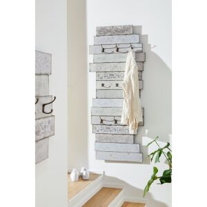 Emma wieszak na ścianę, szary, 9 haczyków, MDF, nowoczesny design, przechowywanie w przedpokoju, wieszak na płaszcz, dekoracja wejścia - Dom i ogród