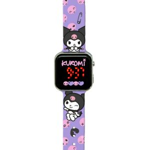 Kuromi LED Uhr mit lila Armband und Charakterdesign - Hello Kitty