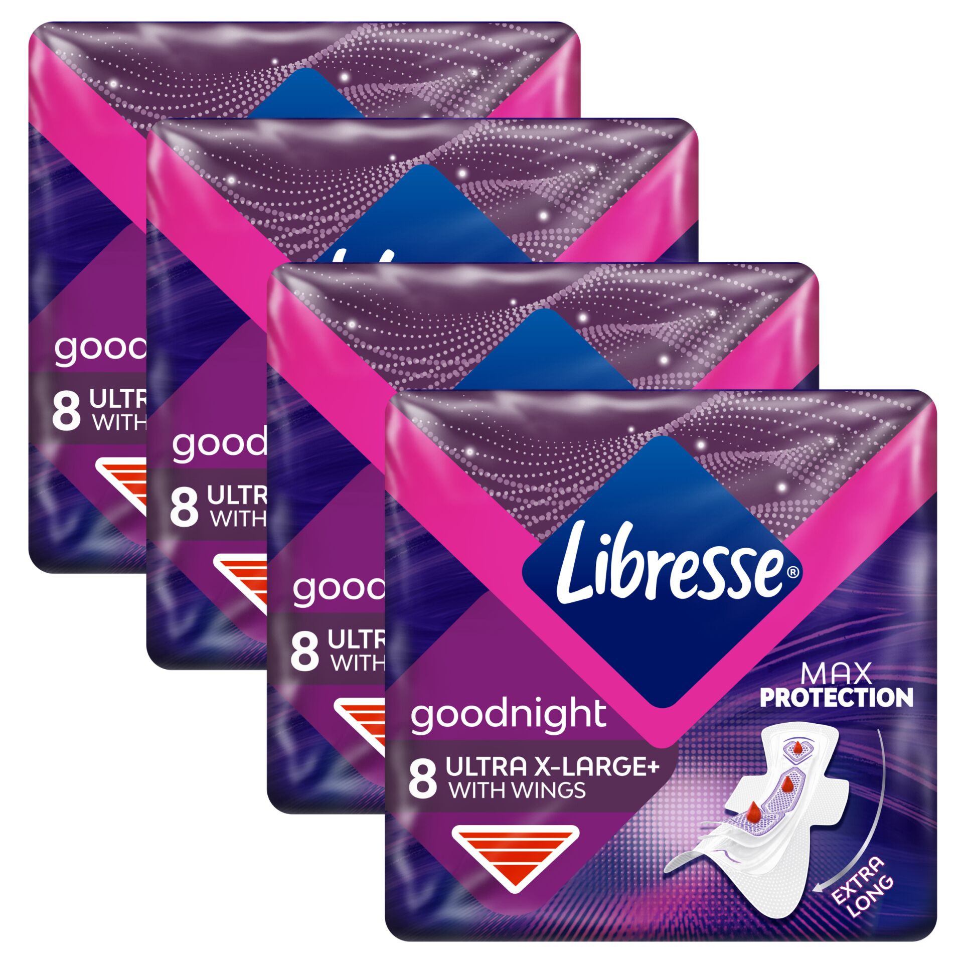 E-shop Libresse ultra extra okrídlená nočná hygienická vložka 4x8ks