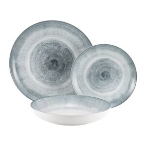 Ambition Aqua 18-teiliges blaues Keramik-Essgeschirr-Set - Abendessen