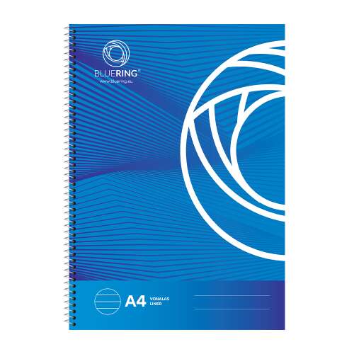 BlueRing A4 lined spiral notebook