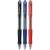 UNI Laknock SN-100 ballpoint pens, 0.3mm line width, transparent barrel, black, blue, red