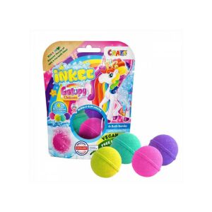 Zestaw kul do kąpieli Craze Inkee Galupy Unicorn, 4 wegańskie musujące kule do kąpieli o zapachu gumy balonowej - Craze