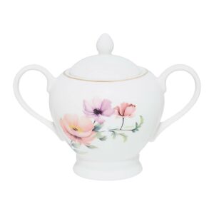 Ambition Flores cukortartó fedővel, elegáns porcelán cukortartó virágmintával és arany szegéllyel. - Teáscsésze