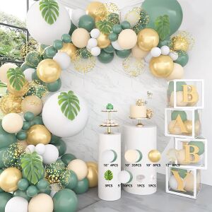 Léggömb ív készlet, 65 db, zöld