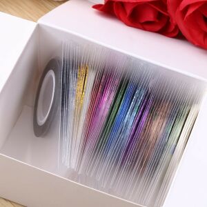 10 Rollen gemischte farbige Streifenbänder, selbstklebende Nagelsticker-Deko, Maniküre DIY Zubehör 125351978 - Nagelaufkleber