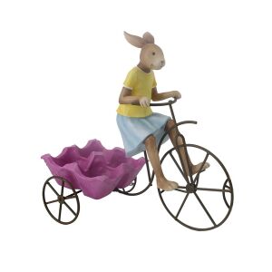 Ozdoba wielkanocna stojak na jajka z króliczkiem na rowerze, 24 cm, wielokolorowa 125360439 - Dekoracja wielkanocna