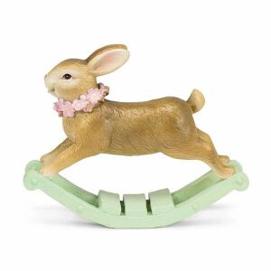 Decoratiune Paste model Iepuras pe balansoar, 16 cm, auriu 125360442 - Decorațiuni de Paște