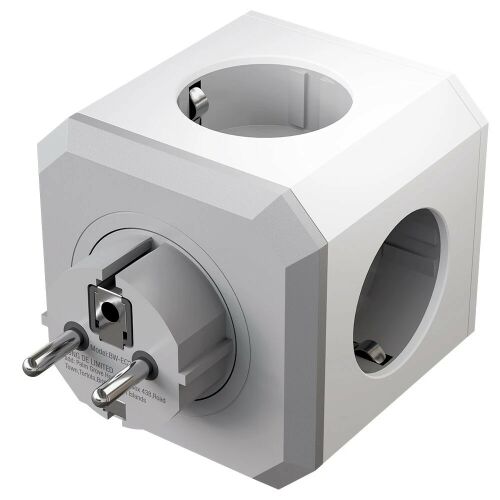 BlitzWolf® BW-EC2 8 az 1-ben kocka aljzat, fehér, 4 AC aljzat, 2 USB-A, 2 USB-C