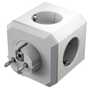 BlitzWolf® BW-EC2 8-v-1 Zásuvka kocka, biela, 4 AC zásuvky, 2 USB-A, 2 USB-C - Elektrická inštalácia