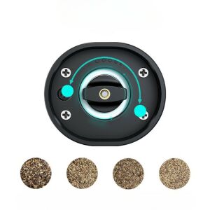 KipHome elektrischer Gewürzmühle, einstellbare Mahlgrade, grob bis fein, schwarz - Flippy