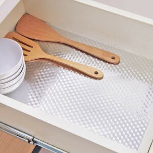 Konyhai matrica, KipHome, Öntapadó, Vízálló, Magas hőmérsékletálló, PVC, 40 x 100 cm, 3D kocka mintás, ezüst