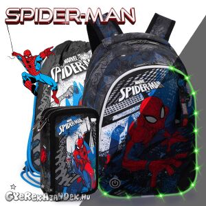 CoolPack Spiderman iskolatáska szett LED világítással, hátizsákkal, tolltartóval és tornazsákkal - Iskolakezdés, iskolaszer