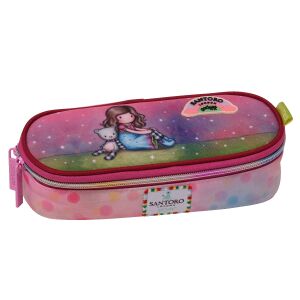 Santoro Gorjuss Light Lean On Me Stiftetui, rosa mit Mädchen- und Bärenmotiv - Federmappen