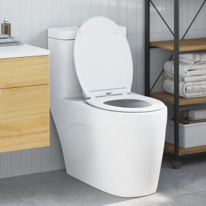 vidaXL Gyorsan Levehető WC Ülőke Fehér 45.5 x 37.5 x 3.8 cm Duroplast 125382765 - WC ülőke