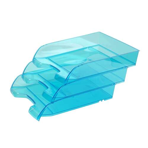 Coș de plastic 550 extra lat 345x270x67mm, bluering®, albastru translucid