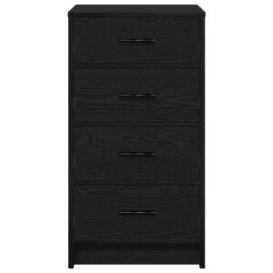 vidaXL Fekete tölgy Szerelt fa Közepes Modern oldal szekrény