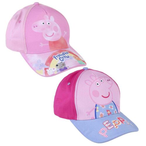 Peppa Pig Baseballkappen-Set, rosa und blau, mit Peppa Pig und Freunden