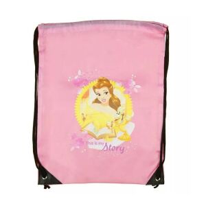 Disney Hercegnők Belle tornazsák, rózsaszín húzózsinóros hátizsák gyerekeknek - Tornazsák