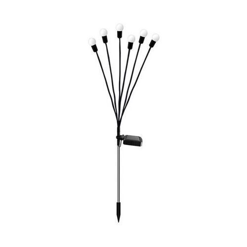 Solarbetriebene Gartenleuchten, 6 LED-Lampen, schwarzes Metall, Außenbeleuchtung