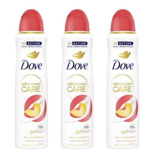 Dove Go Fresh Peach &amp; White blossom Antyperspirant w aerozolu 3x150ml