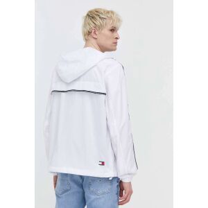 Tommy Jeans férfi fehér kapucnis dzseki, hátulnézet - Tommy Jeans