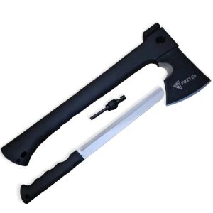 Foxter 7 az 1-ben túlélőkészlet, fejsze, kés, kovakő és síp, tok mellékelve - Foxter