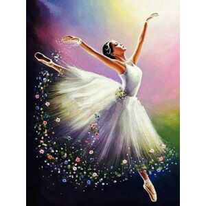 5D gyémánt mozaik hímzőkészlet, Balerina modell, 30x40 cm, tartozékokkal, többszínű