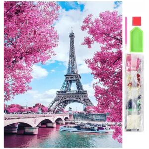5D gyémánt mozaik hímzőkészlet, Paris modell, 30x40 cm, tartozékokkal, többszínű