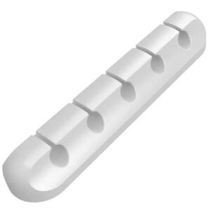 Kábelrendező 5 nyílással, öntapadós, 9,5 cm, fehér