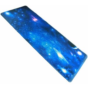 Asztalvédő egérpad, világűr minta, 80x30 cm, gumírozott alap, kék