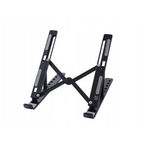 Tablet / laptop tartó, ABS műanyag, 6 fokozatban állítható, fekete