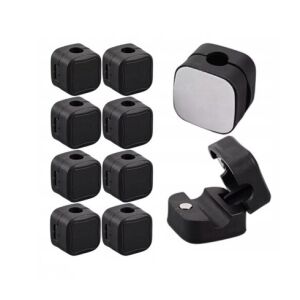 10 darabos öntapadó kábelrendező készlet, mágneses záródású, ABS-PC, fekete