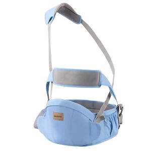 Ergonomikus babahordozó babák megtámasztásához, övtípus ülőhellyel, oldalzsebek tároláshoz és cumisüveghez, maximális súly 30 kg, maximális támasztószög 30 fok, BRAGUS®, Világoskék