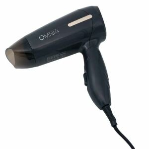 Cestovný fén Omnia, čierny, 1000 wattov, kompaktný a skladací, ideálny na cestovanie - Fén na vlasy