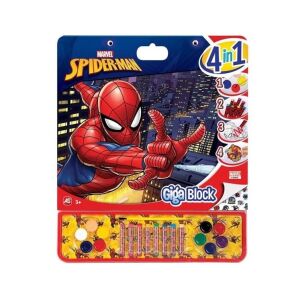 Súprava na vyfarbovanie Spiderman, blok s doplnkami, 4 v 1, od 3 rokov, 43,3x1x41,5 cm 125423807