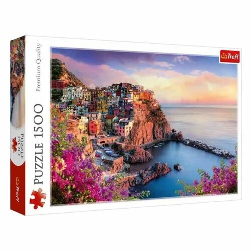 Puzzle Trefl Manarola Cinque Terre 1500 elementów, przedstawiające malowniczy widok na kolorową włoską wioskę Manarola