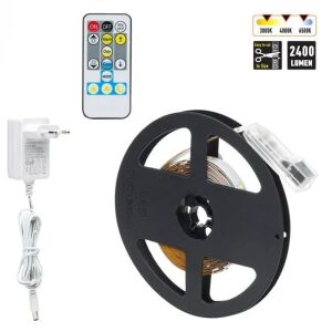 5 metrový LED pásik s diaľkovým ovládaním, adaptérom a návodom - LED pásy