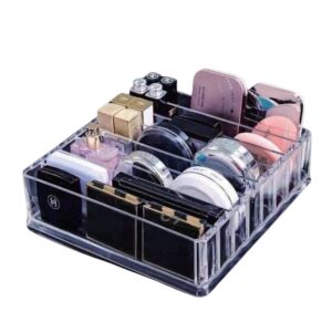 Átlátszó akril kozmetikai szervező 8 rekeszes, ideális kozmetikumok és sminkkiegészítők tárolására. - Kozmetikai rendszerező