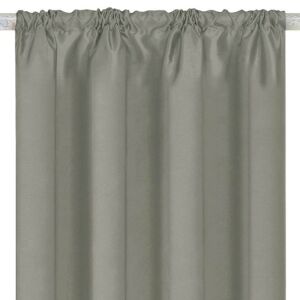 Szara zasłona zaciemniająca z siatką, 140x260 cm - Projektowanie wnętrz