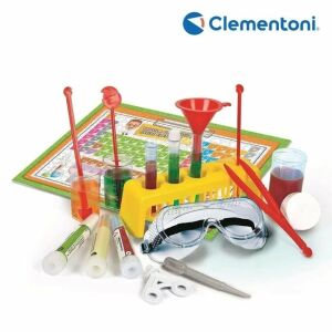 Vedecká súprava Clementoni pre deti, chemická laboratórium so 100 experimentmi, obsahuje skúmavky, odmerné valce, ochranné okuliare a mnoho ďalších - Vedecké a objaviteľské hry