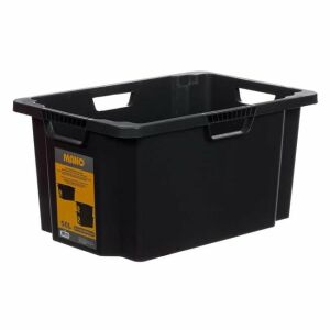 MANO 50L czarny pojemnik do przechowywania o dużej wytrzymałości z pokrywą, składany, do narzędzi, sprzętu, organizacji - Pudełko i kosz do przechowywania