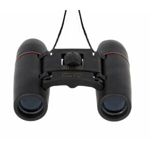 Czarna lornetka kieszoniowa z paskiem - Teleskop