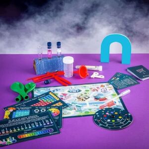 Clementoni Prvý Chemický Set obsah, vedecká súprava pre deti, 60 experimentov, 9+ - Vedecké a objaviteľské hry