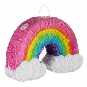 Piñata Party Rainbow, 45x10x33cm, idealna na przyjęcia urodzinowe, baby shower i imprezy tematyczne - Dekoracja na imprezę